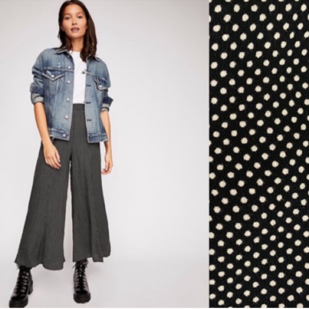 FREE PEOPLE POLKA DOT WIDE LEG CULOTTES